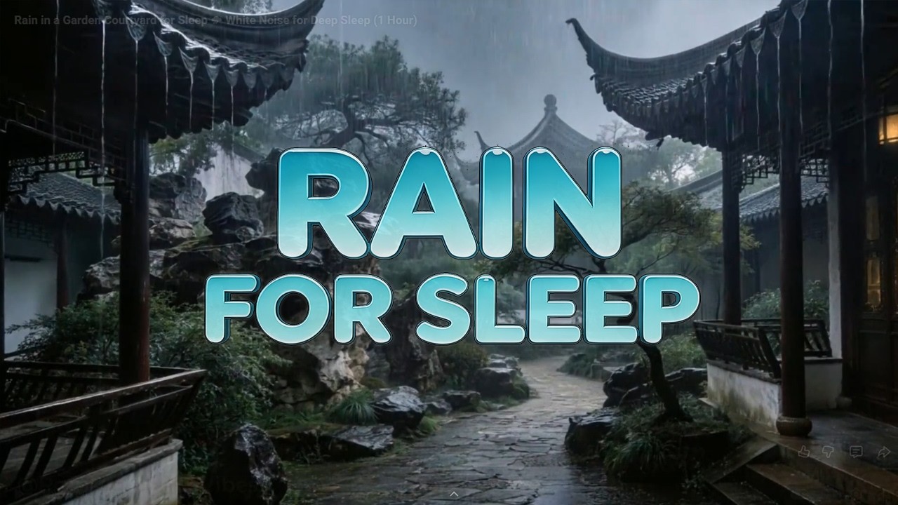 Garden Courtyard Rain for Sleep 🌧 White Noise for Deep Sleep & Relaxation (1 Hour)