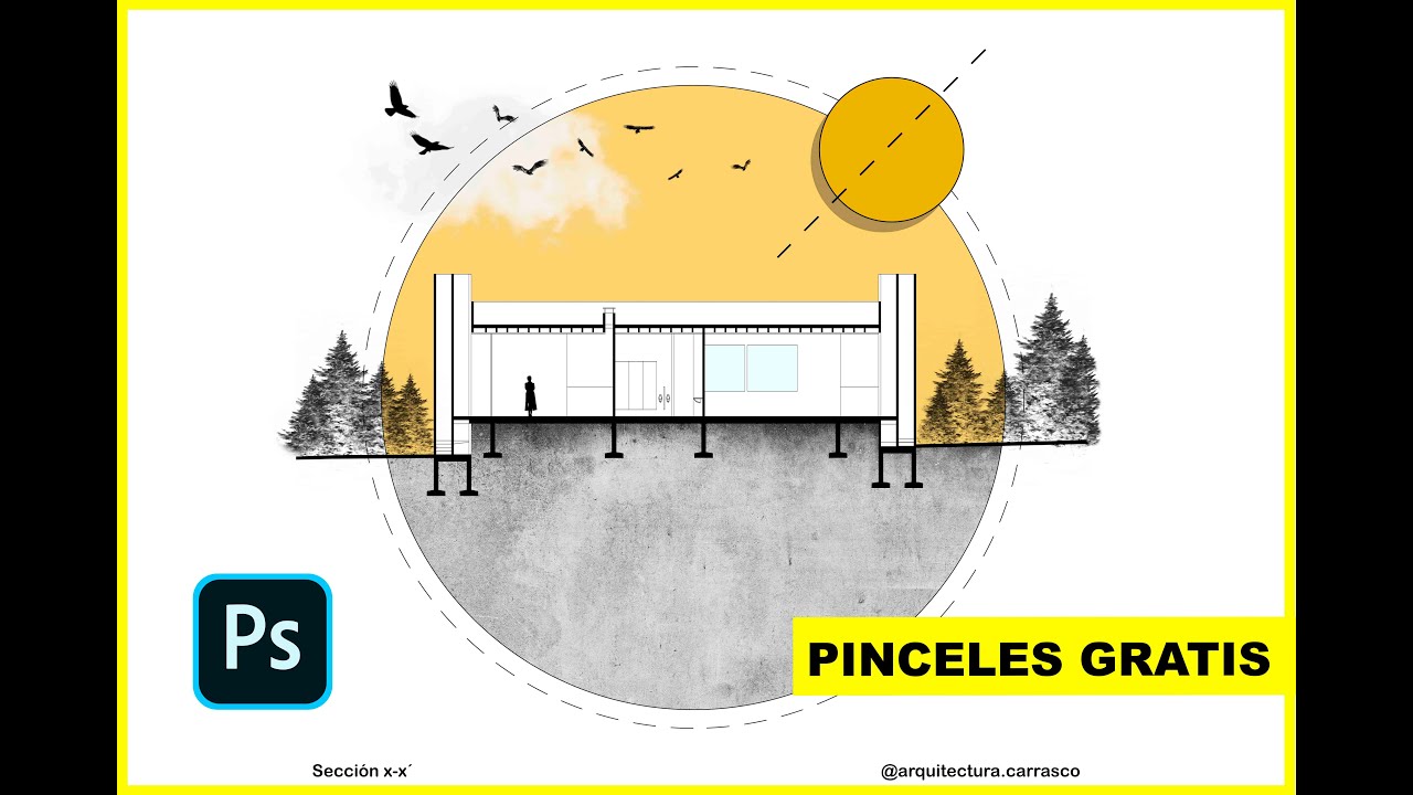 Como ilustrar un corte 💡 | Photoshop para arquitectos | Arquitectura Carrasco