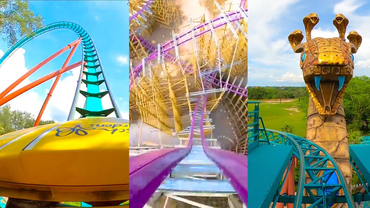 Все американские горки в парке развлечений Busch Gardens Tampa! 4K Onride POV
