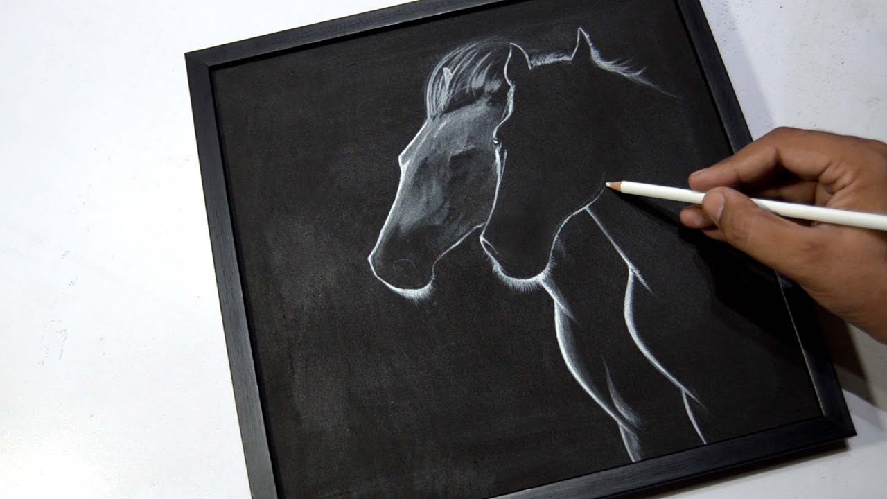 Black and White / Black Horse / Easy Acrylic Painting Tutorial / Step By Step / for Beginners