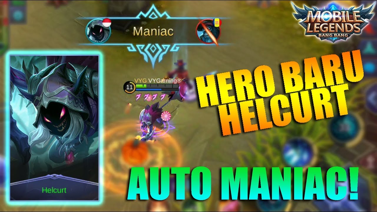 NEW HERO HELCURT - Gila Hero Assassin Baru OP Banget! Auto maniac (Mobile Legends Indonesia)