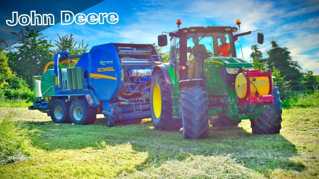 John Deere 6150 R mit Göweil Rundballen Presse - BFP Agrar