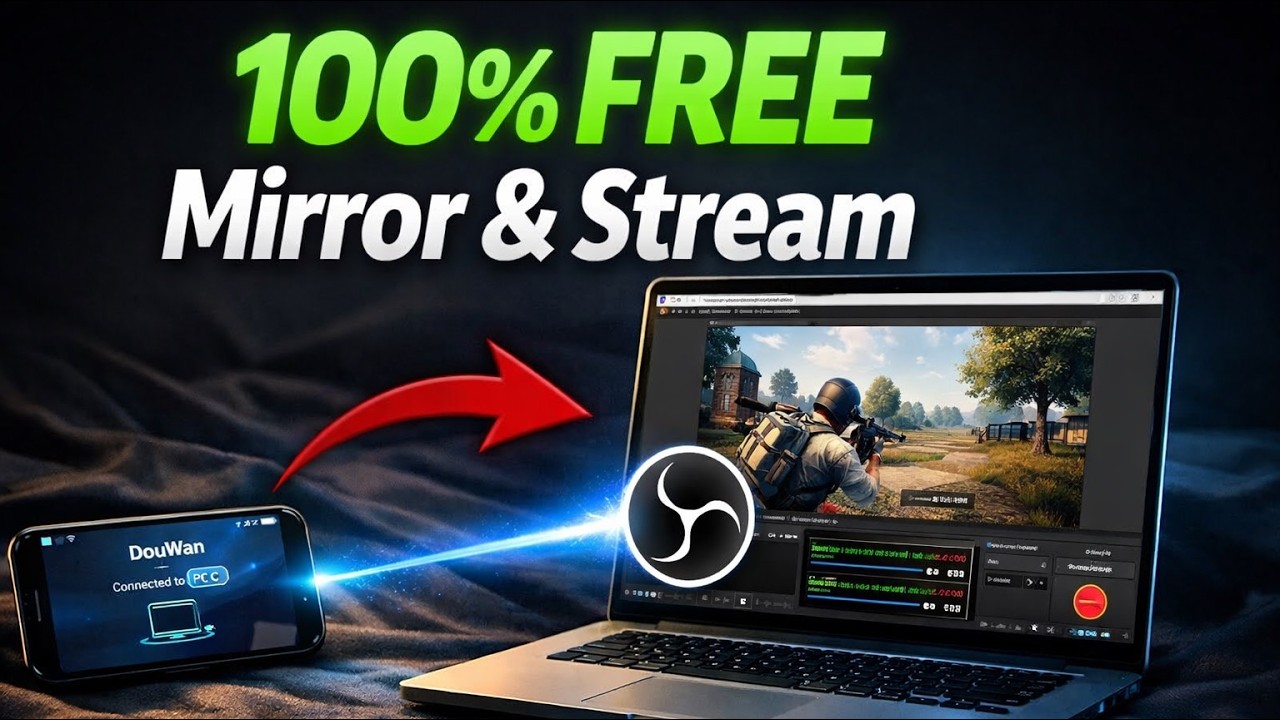 iPhone/iPad Streaming with OBS and Douwan | Best Mirioring app for free | BGMI Vertical Live on OBS