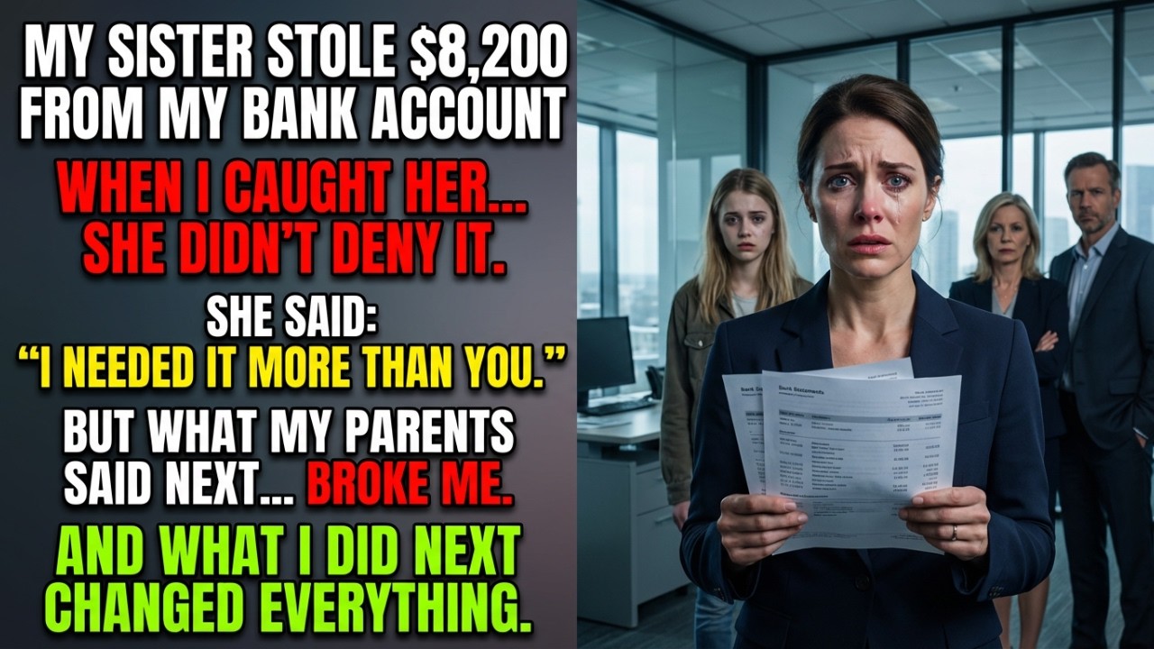 My Sister Tapped Our Joint Account and My Parents Took Her Side — This Is What Happened Next