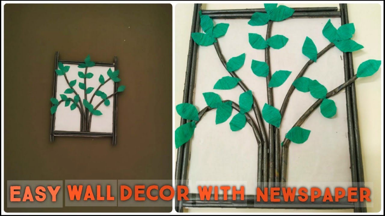 DIY Wall Hanging Craft 💡 | DIY Tree Branch Wall Art Decor | Easy Newspaper Craft | Best Out Of Waste
