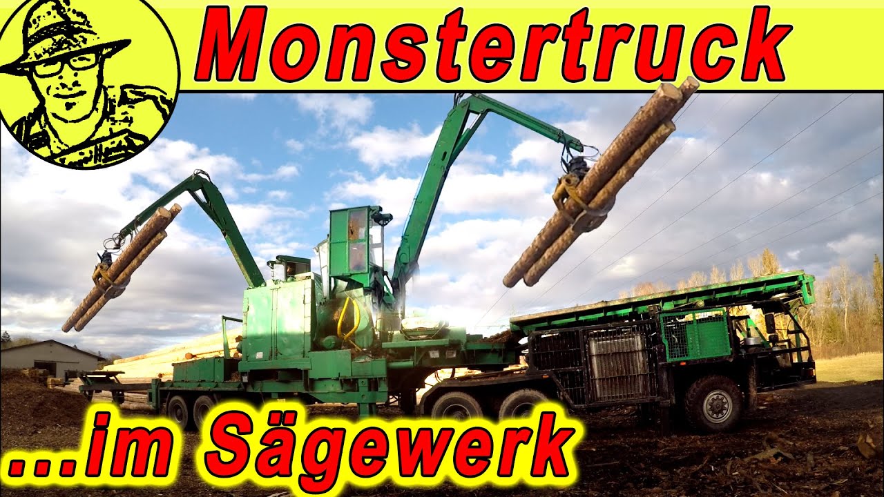 Bäume fressender Monstertruck - mit Kommentar vom Sägewerk-Chef Markus