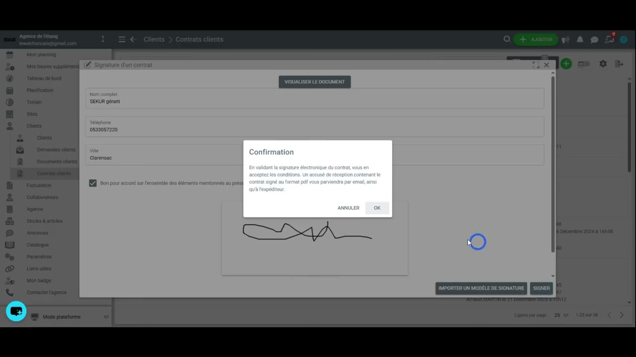 Envoyer un contrat client pour signature électronique