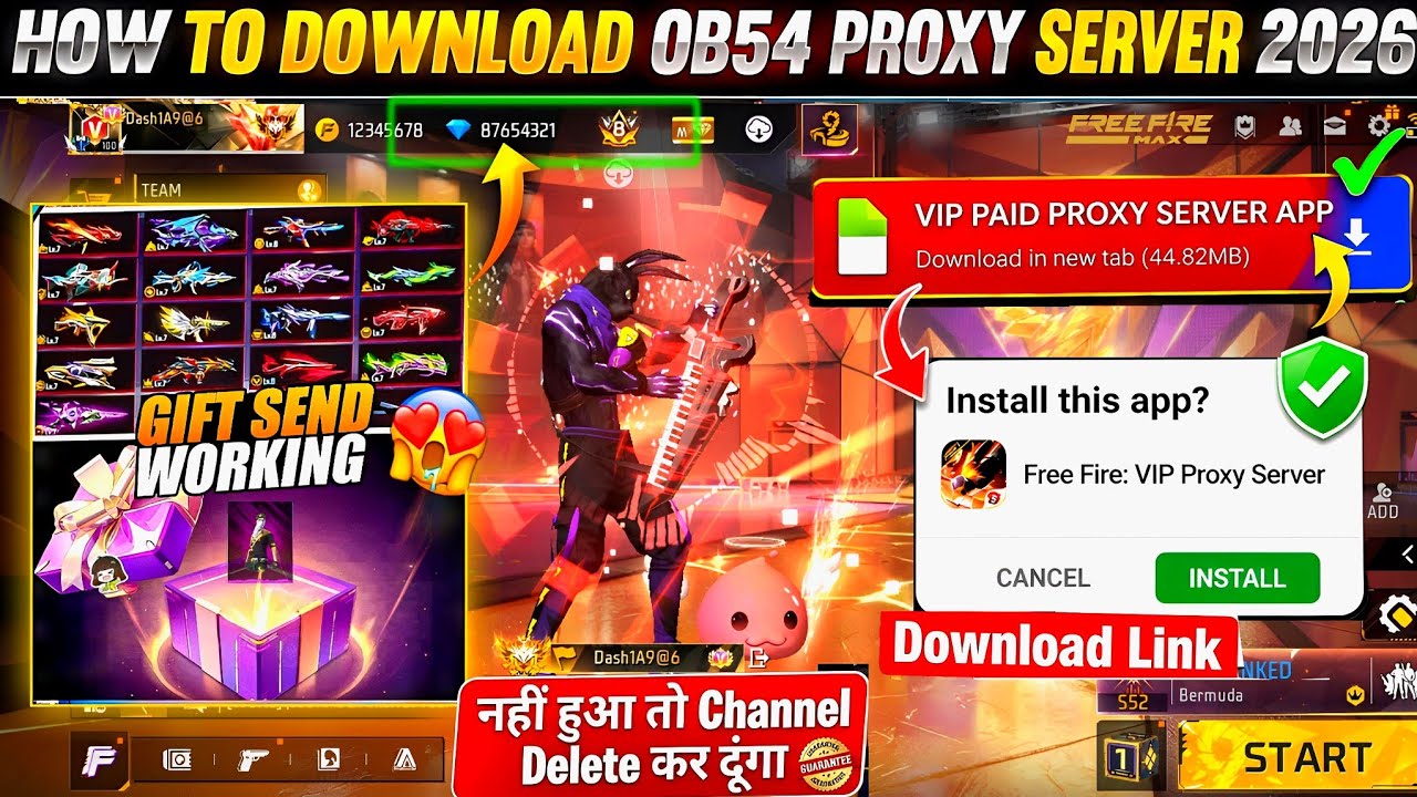 How To Download Proxy Server 💯😱🔥, proxy Server Free Fire Kaise Download Karen, Ob54 Proxy Server ff