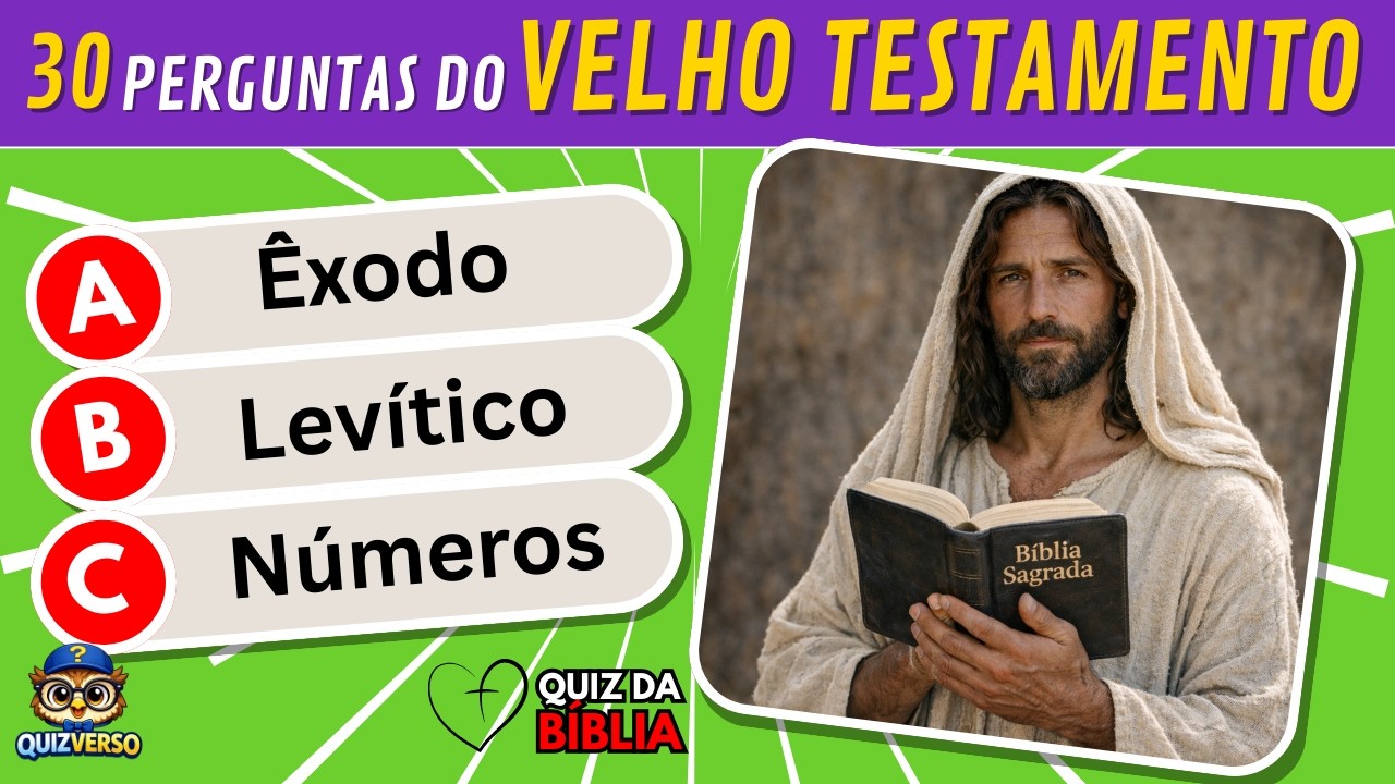 Só Quem Lê a Bíblia Consegue Acertar Essas 30 Perguntas do Velho Testamento | Quiz Bíblico (parte 1)