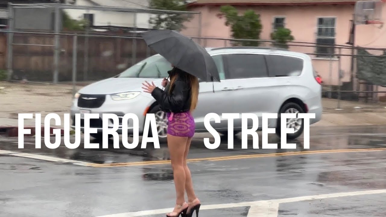 FIGUEROA STREET During RAIN STORM Los Angeles Ride Along Scenic Drive