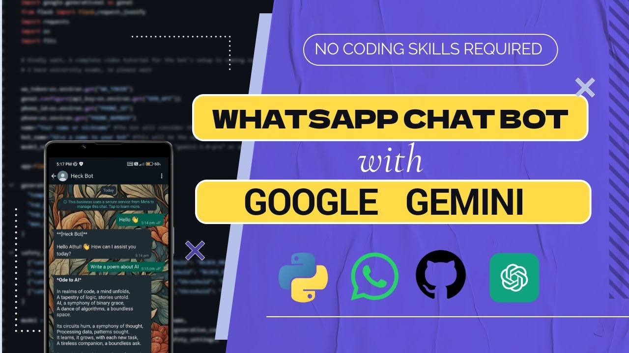 Whatsapp Chat Bot Using Google Gemini | No coding Skill required | Python