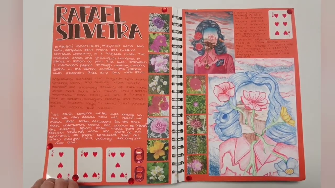 An example of a grade 8 GCSE art sketchbook.