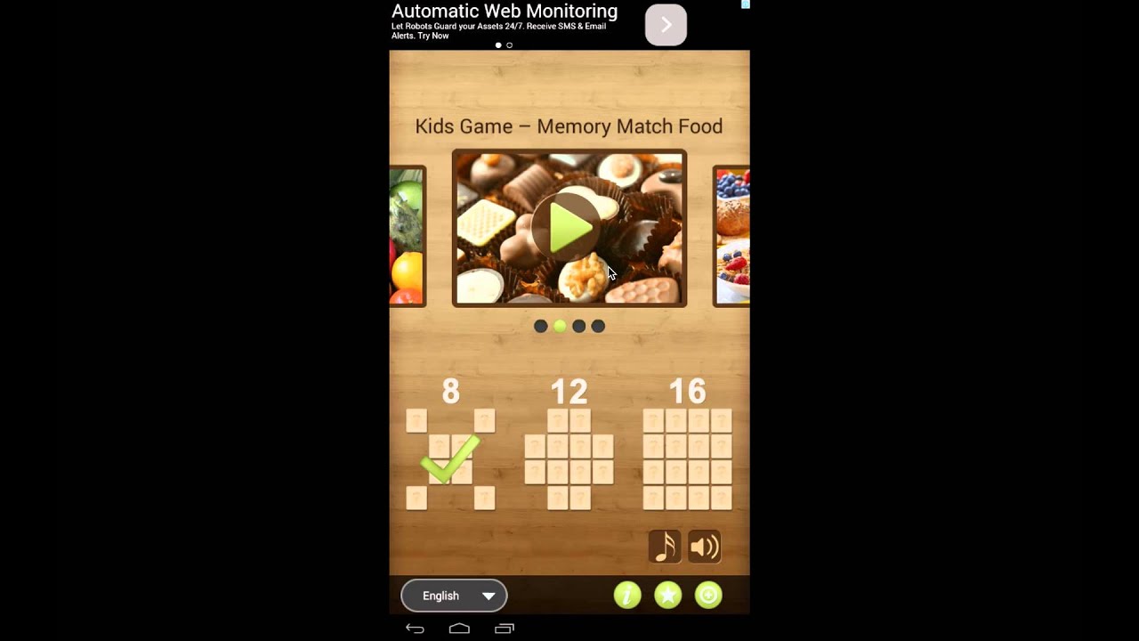 Kids Game – Memory Match Food  free educational puzzle game for little kids and babies
