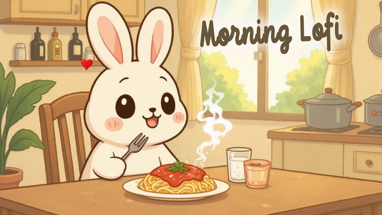 Morning Lofi Bunny 🍜🎶 1 Hour Happy Lofi Song 🎀 Cute Lofi 🌟 Cute & Relaxing Music
