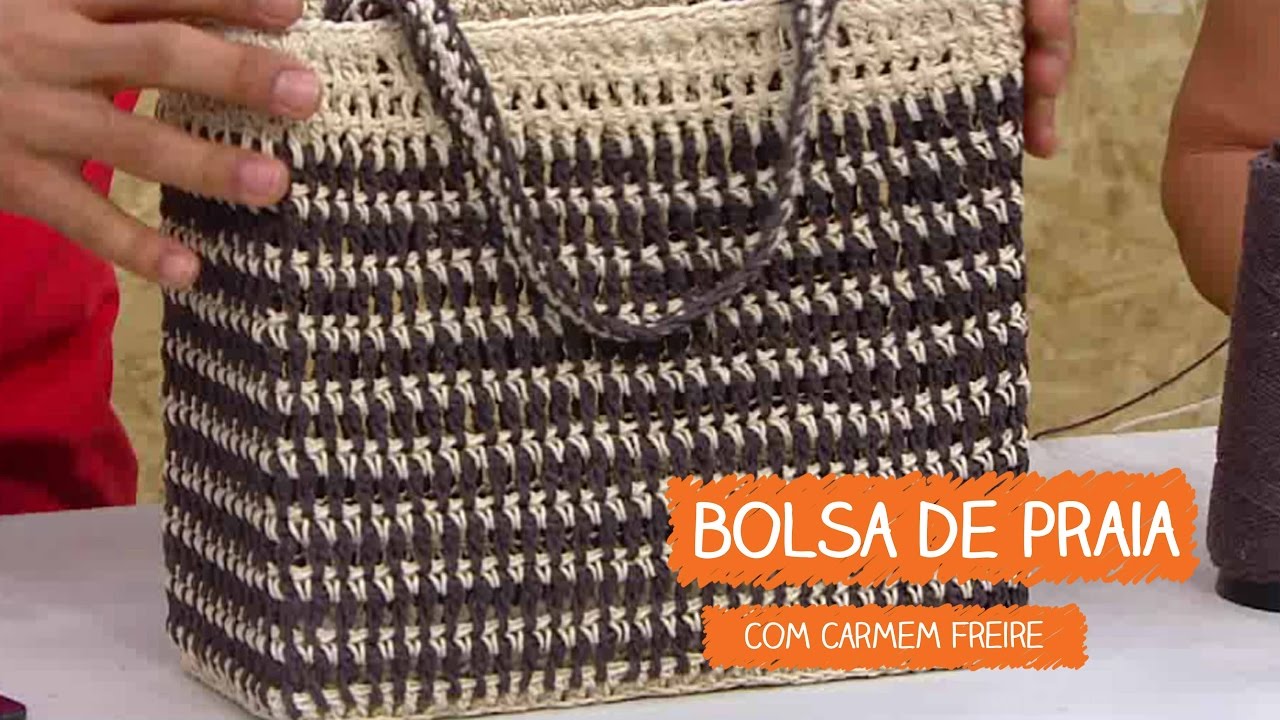 Bolsa de Praia Quadrada - Carmem Freire | Vitrine do Artesanato na TV - Gazeta