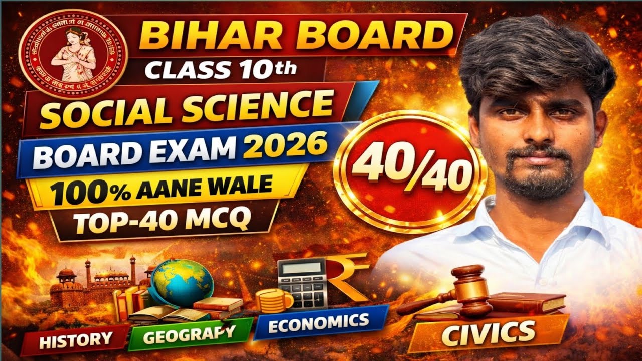 Social Science Class 10 Board Exam 2026 | VVI MCQ | 100% Exam Oriented | Bihar Board