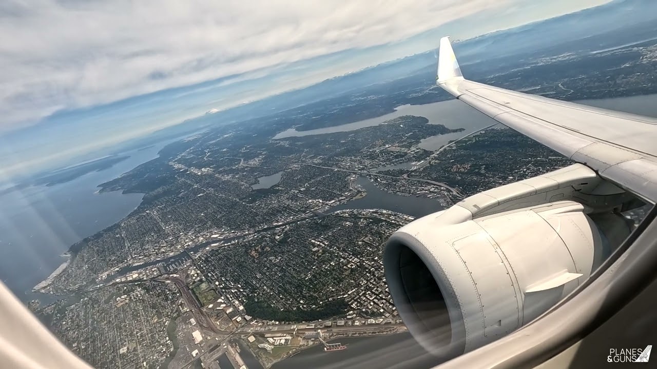 Alaska Airlines Embraer 175LR First Class Takeoff Seattle Washington 4K
