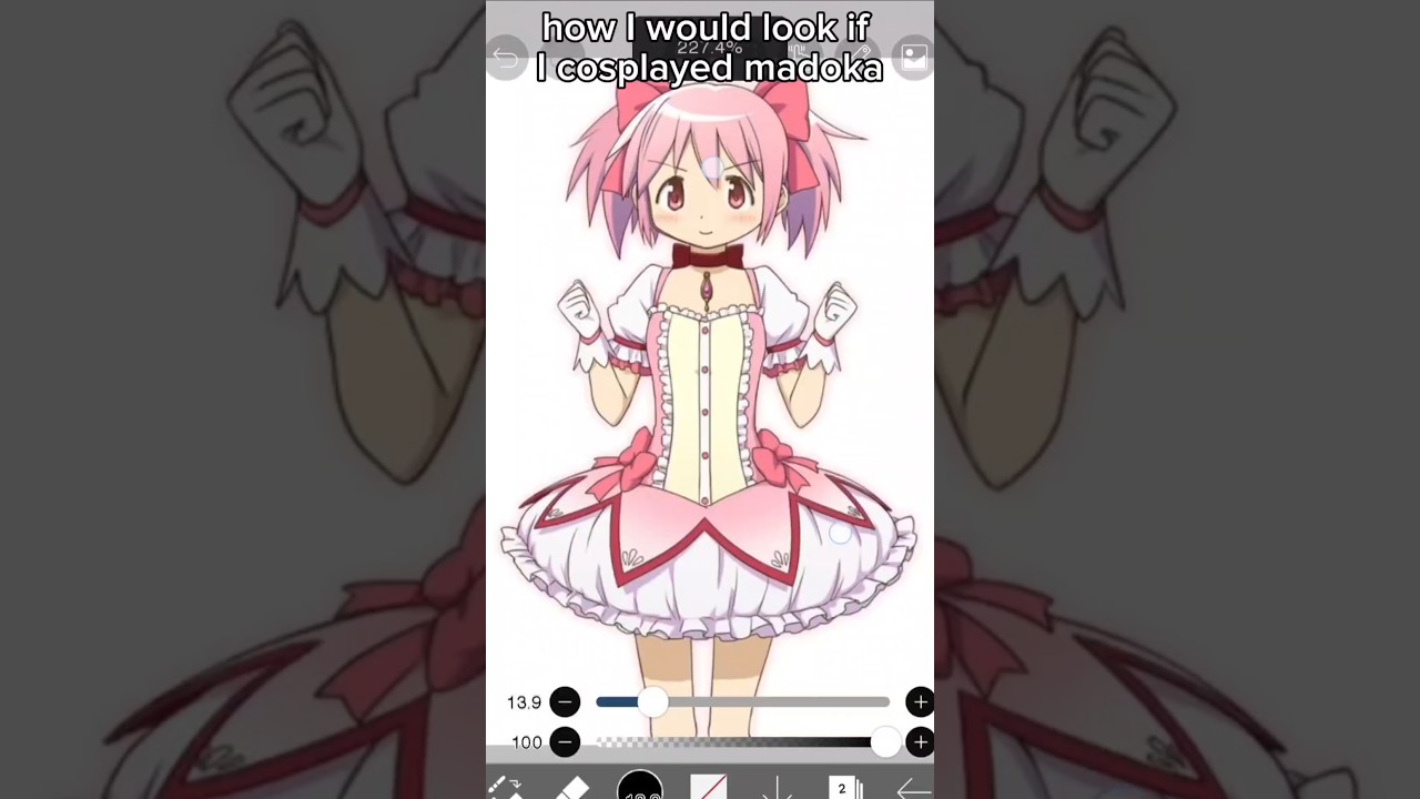how I would look if I cosplayed madoka #youtubeshorts #madokamagica #cosplay #shorts #viral #anime
