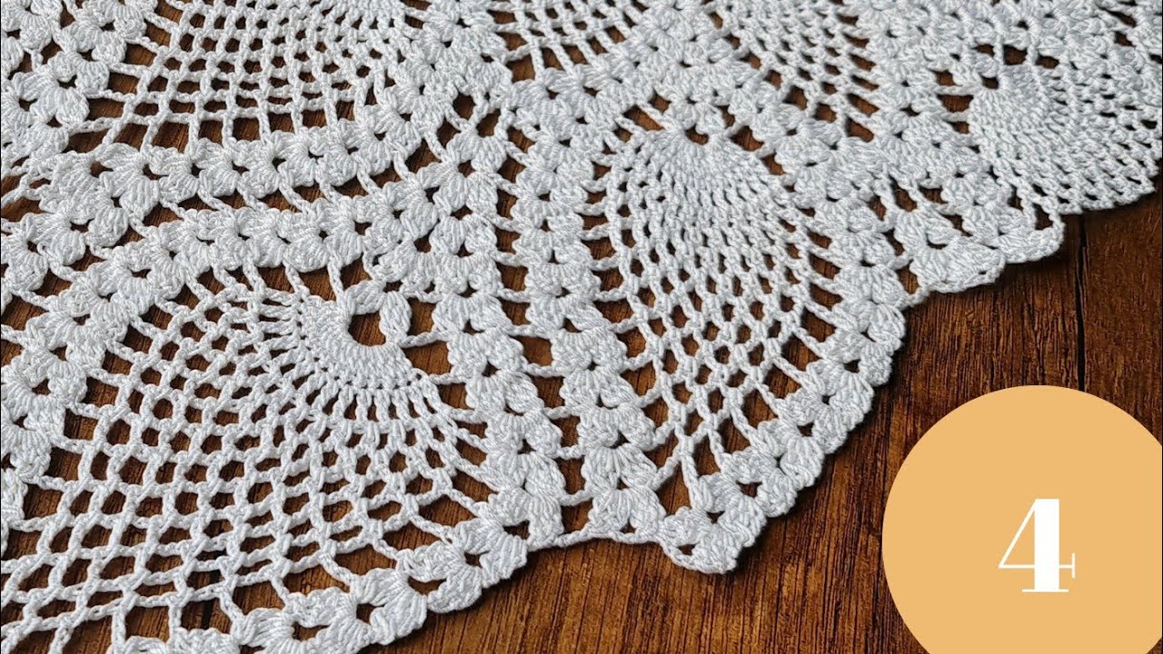 Tığişi Örgü Oval Dantel Modeli YAPIMI ❤️ Crochet knitting oval lace pattern making part 4