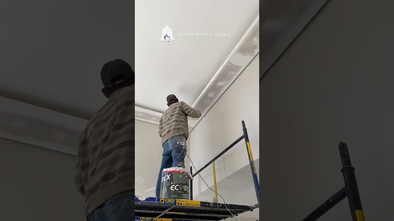 PASSANDO MASSA CORRIDA NA SANCA DE GESSO #arquitetura #shorts #projetos #gessodrywall