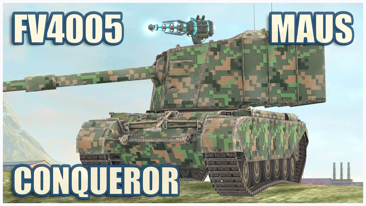 Maus, Conqueror & FV4005 • WoT Blitz Gameplay