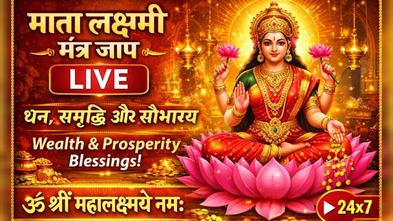 माता लक्ष्मी मंत्र जाप LIVE | Lakshmi Mantra Jaap Live | Wealth, Prosperity & Blessings