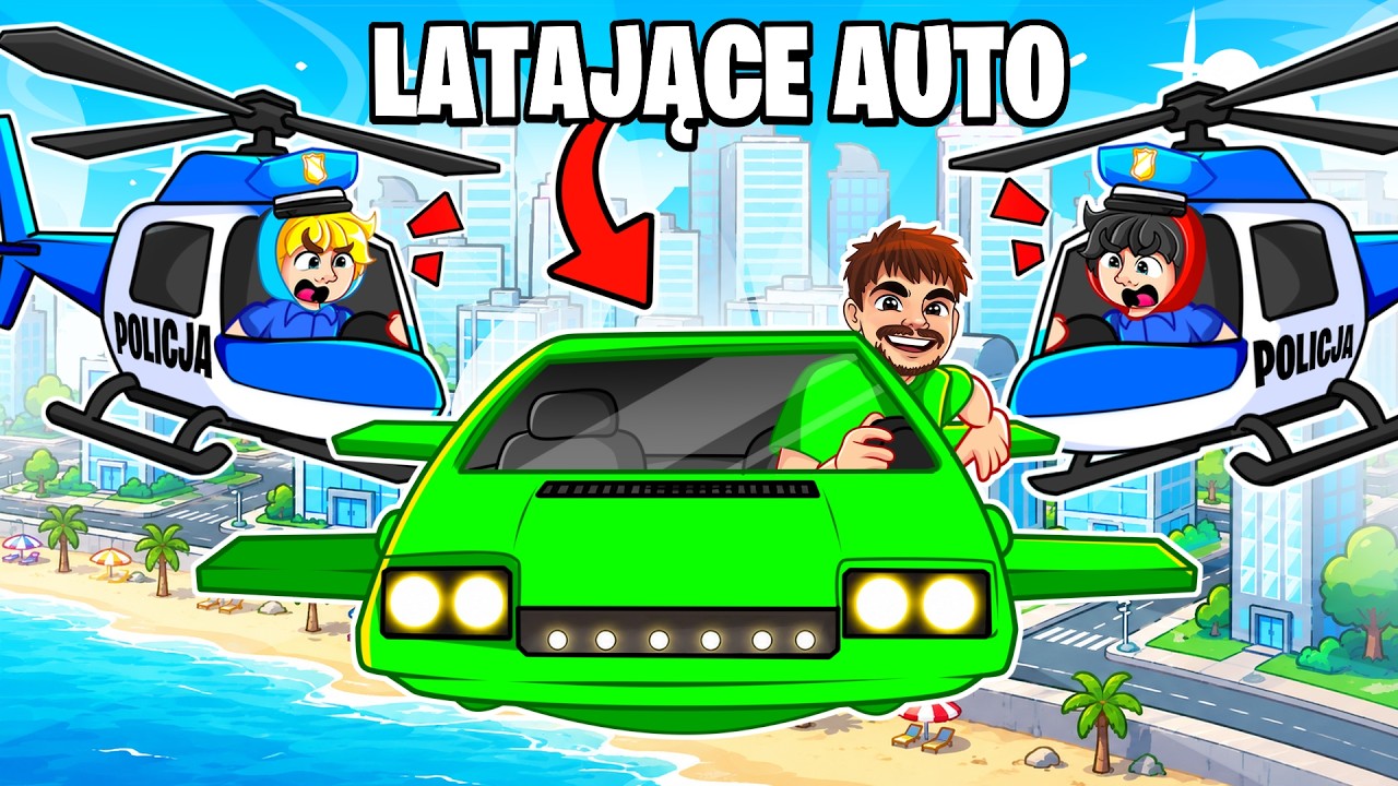 UCIEKAM LATAJĄCYM AUTEM przed POLICJĄ w GTA 5!