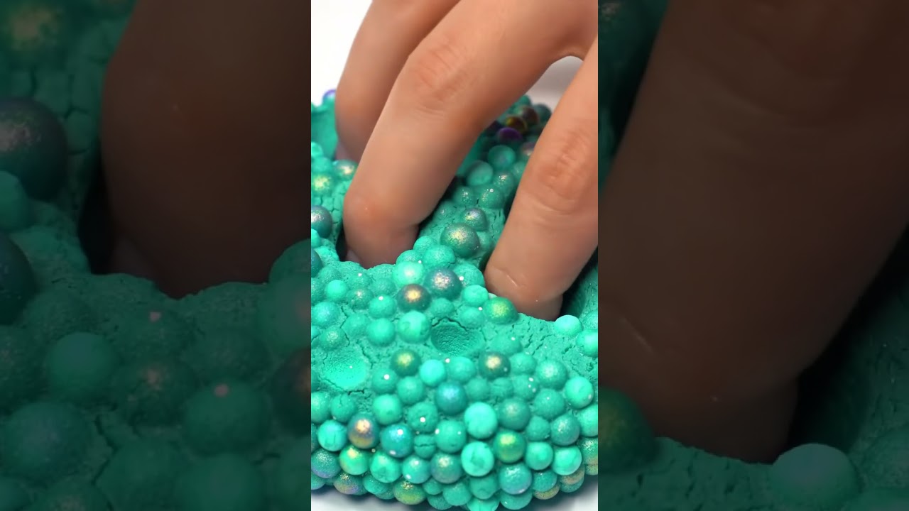Crunchy Teal Floam Slime ASMR 襤 Satisfying Sounds!