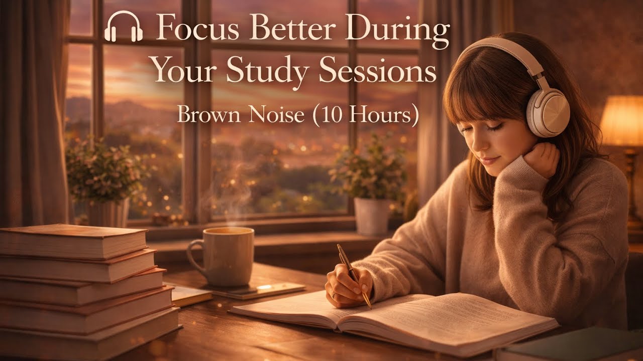 Focus Better During Your Study Sessions | Brown Noise (10 Hours)