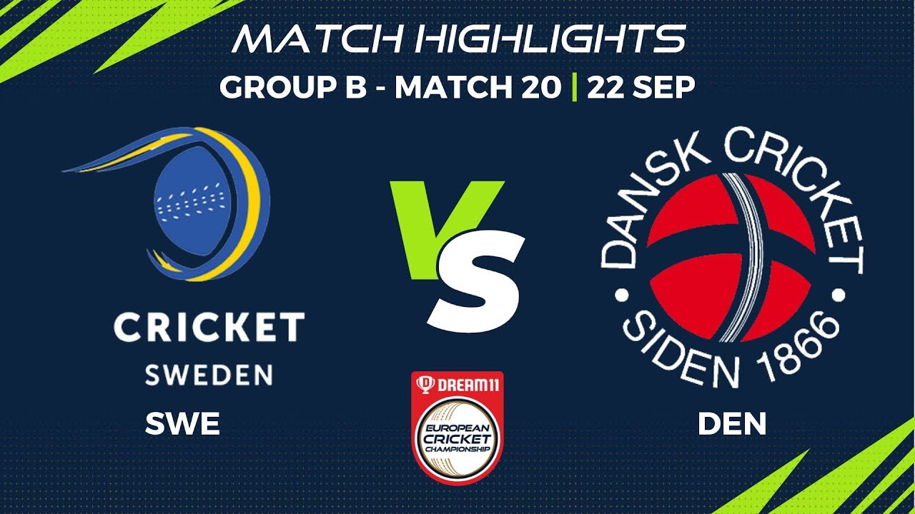 Group B, Match 20 - SWE vs DEN | Highlights | Dream11 European Cricket Championship,2022 | ECC22.044