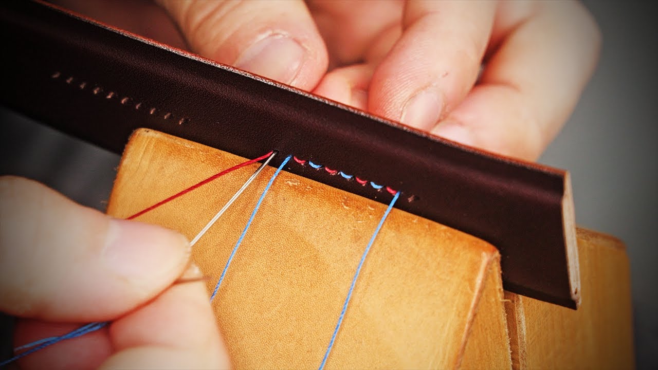 How to two color stitching / Leather craft secrets revealed