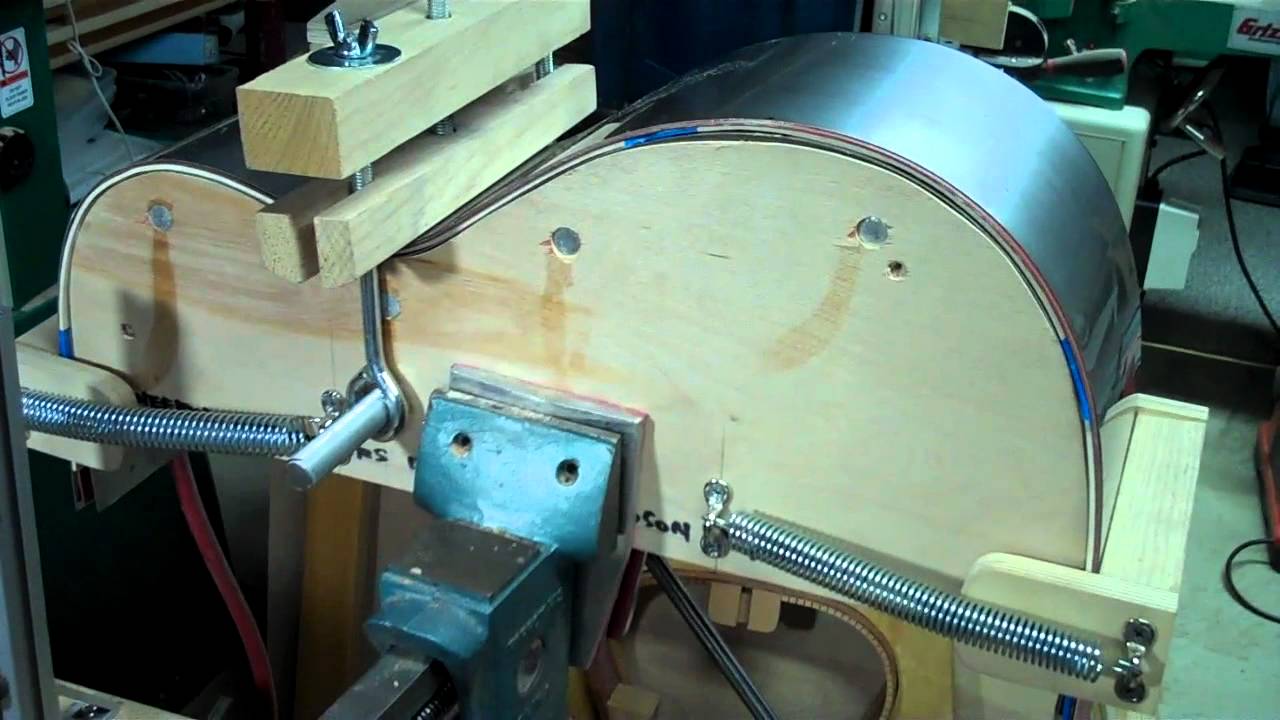 Binding the Back with Curly Maple and B W B Purfling