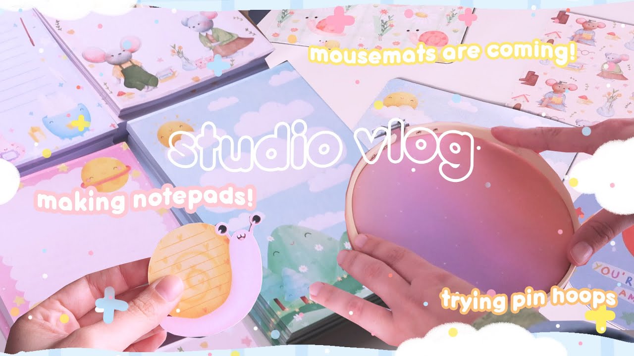 Making NOTEPADS, getting READY FOR A SHOP UPDATE, NEW MOUSEMATS, trying PIN HOOPS, SHOP STRUGGLES ✏️