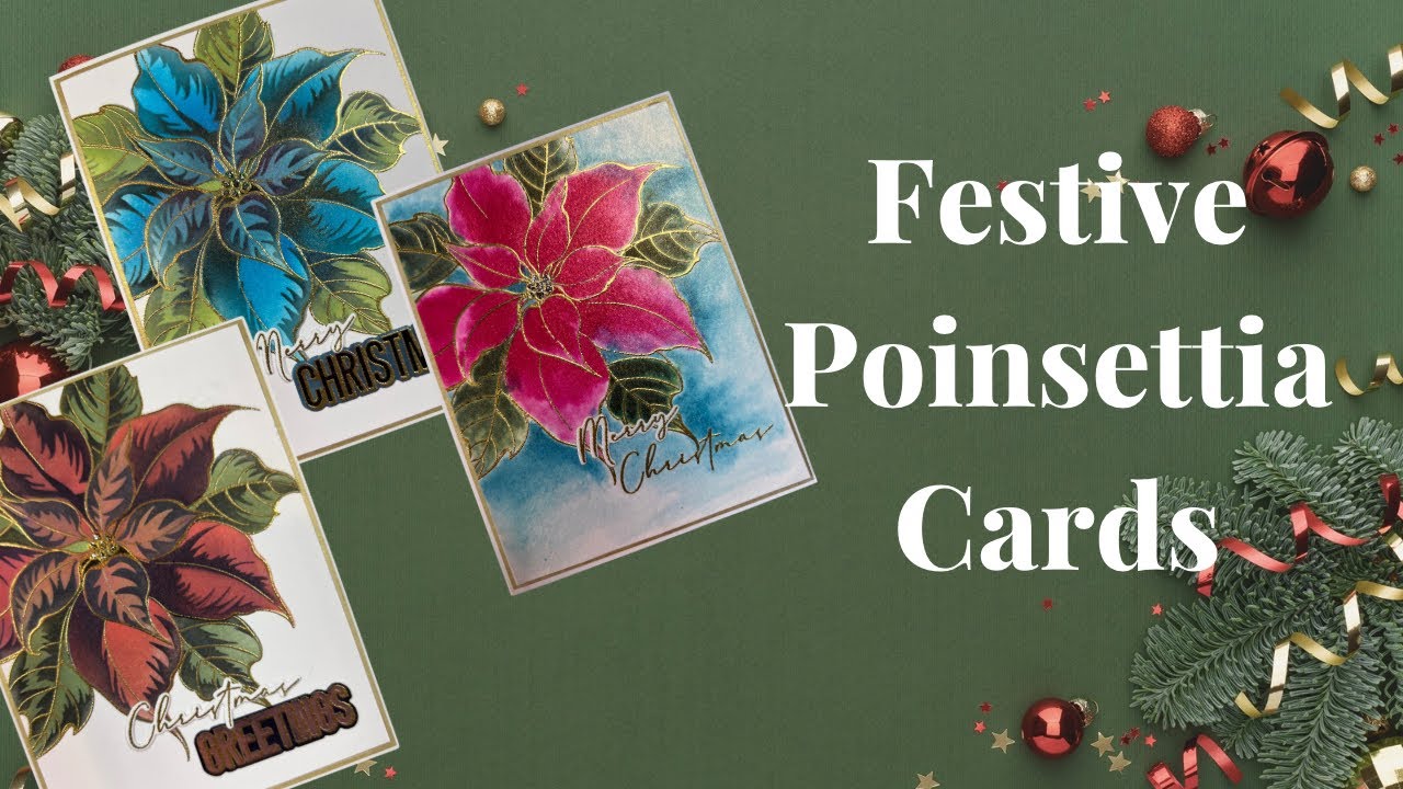 Festive Poinsettia cards with Beautiful Shimmer
