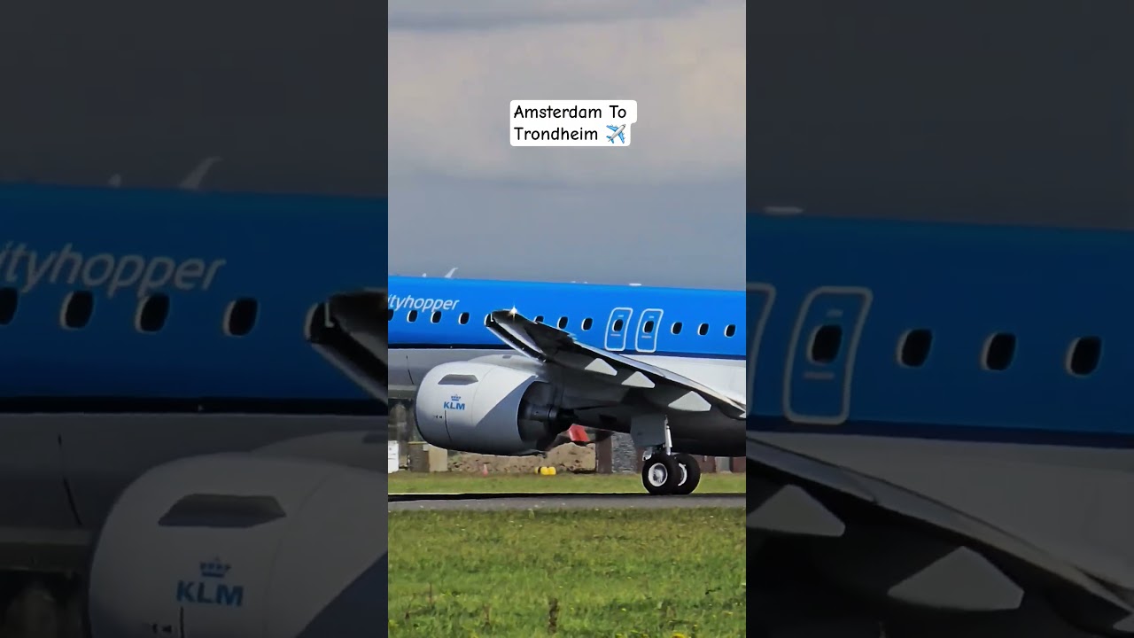 KLM Embraer E195-E2 (PH-NXZ) Takeoff Amsterdam To Trondheim 🛫