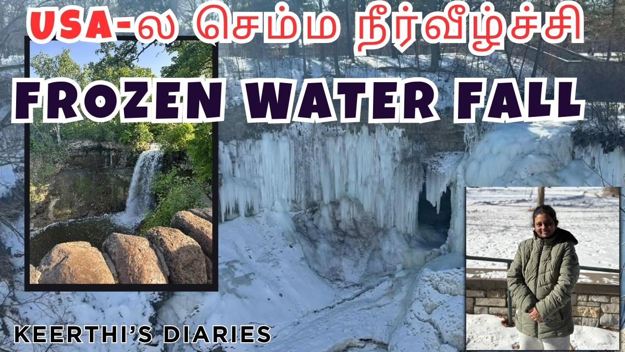 Frozen Minnehaha Falls, MN ❄️ | உறைந்த நீர்வீழ்ச்சி பயணம் | Keerthi’s Diaries