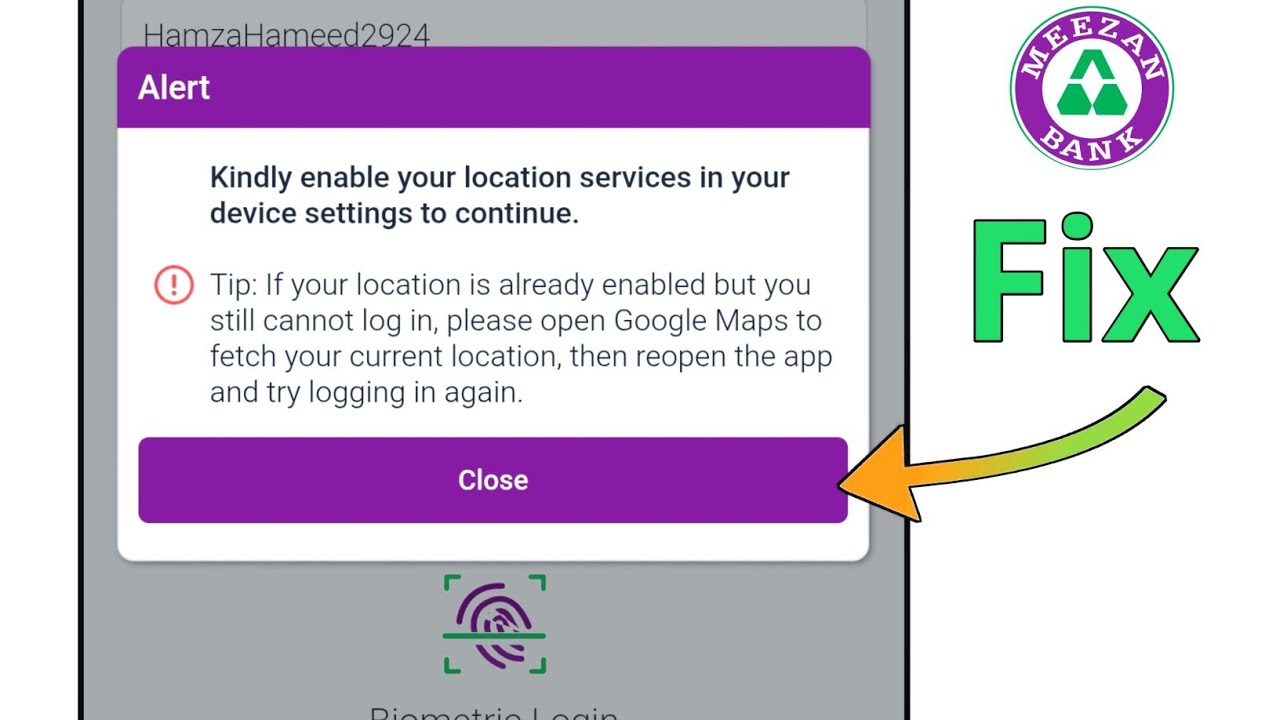 Meezan Bank App | Kindly enable your location services in your Device settings to continue 