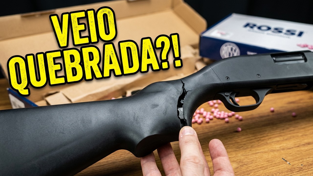 UNBOXING FAIL Shotgun / Escopeta De Airsoft Rossi Vg Pump Short Mola 6mm MERCADO LIVRE