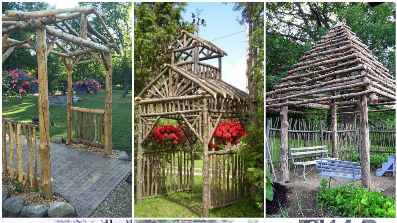 IDÉIAS DE BELAS ESTRUTURAS PARA JARDIM COM TRONCOS E GALHOS!!!