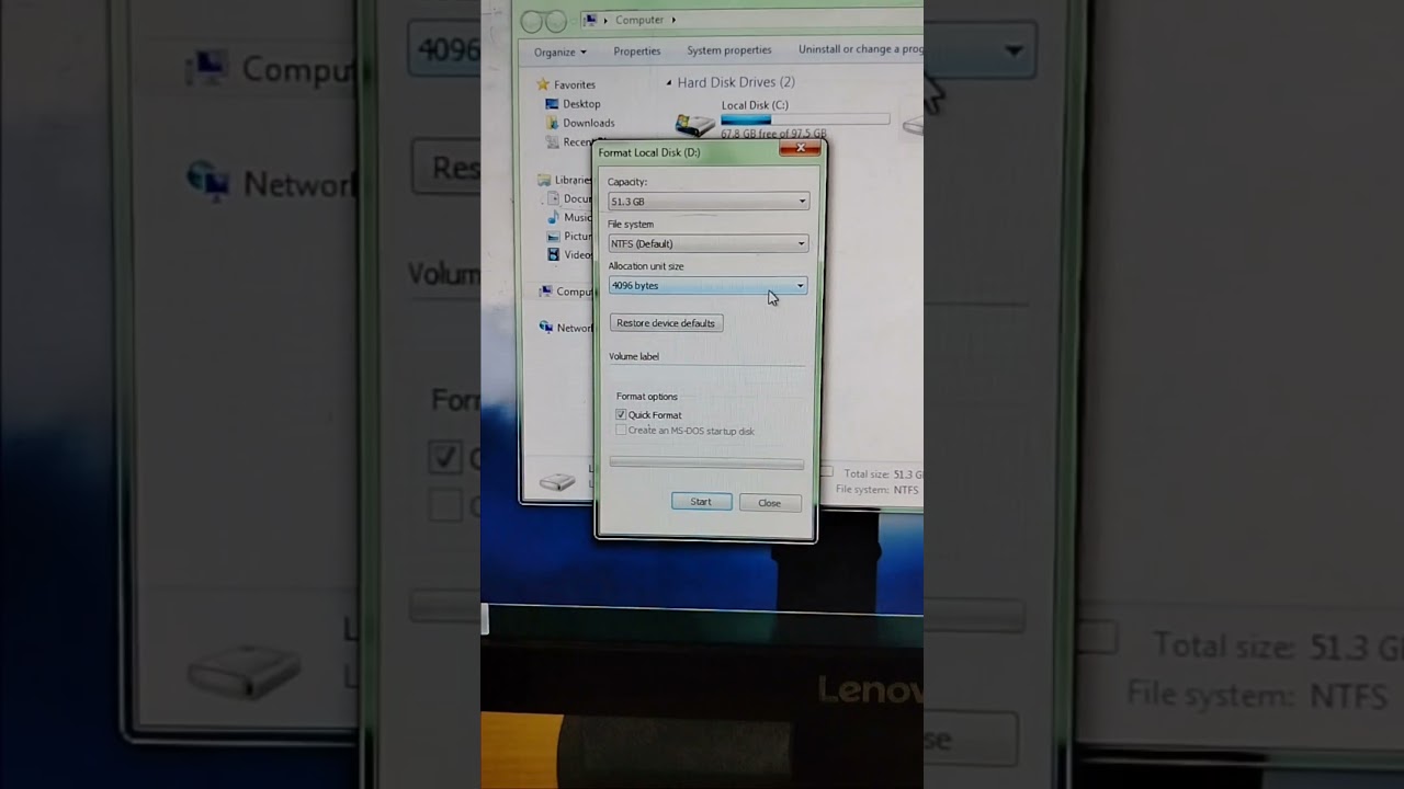 Hard Disk Format Kaise kare #windows #shorts # #computer #shortvideo