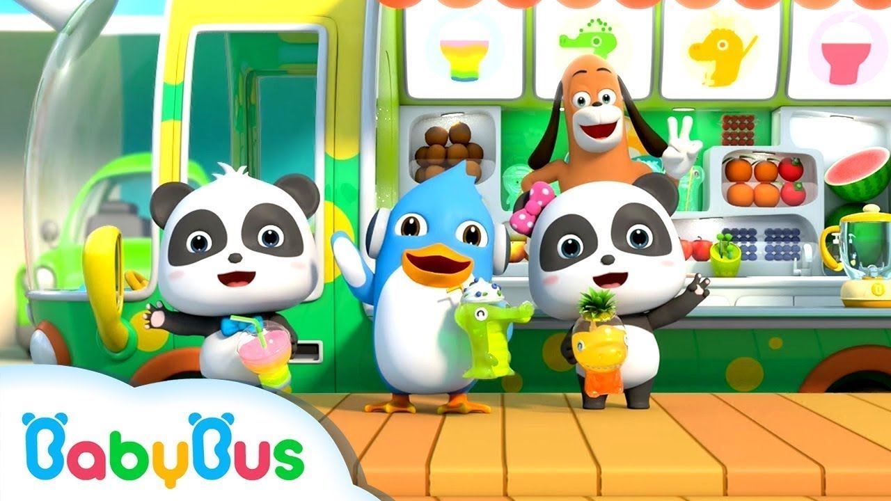Gấu tr&uacute;c Kiki v&agrave; xe b&aacute;n nước tr&aacute;i c&acirc;y | B&agrave;i h&aacute;t nước &eacute;p tr&aacute;i c&acirc;y | Nhạc thiếu nhi vui nhộn | BabyBus