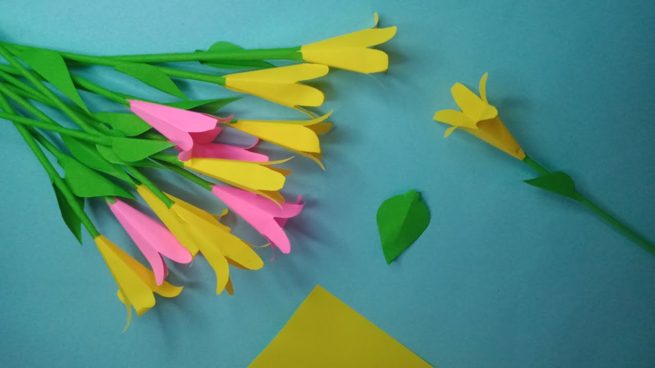 Cara Membuat Bunga Terompet dari Kertas Origami | Bunga Terompet Mudah