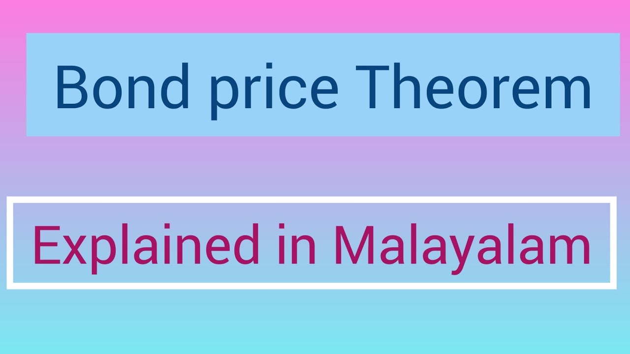 Bond pricing Theorem | explained in Malayalam |