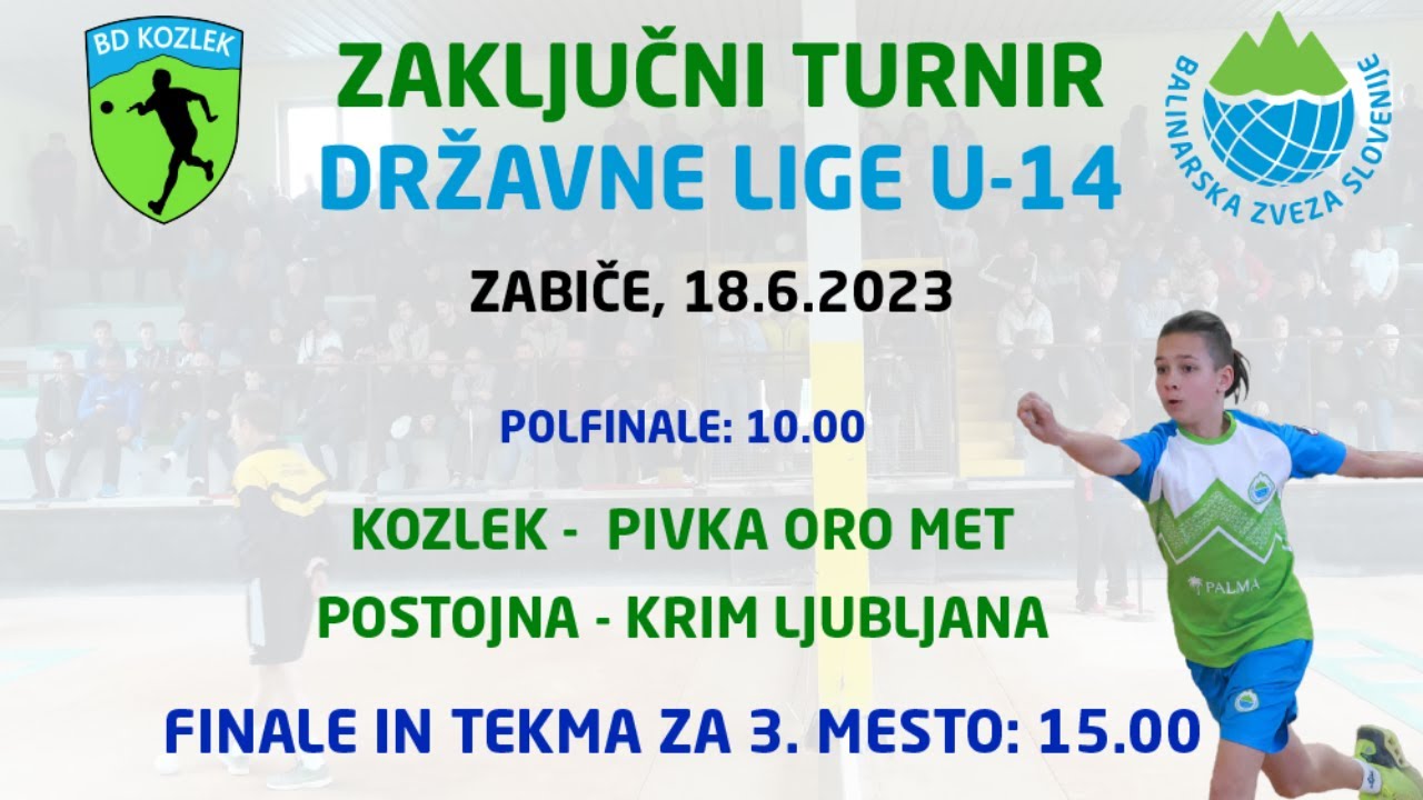 Zaključni turnir U14 - Finale in tekma za 3. mesto