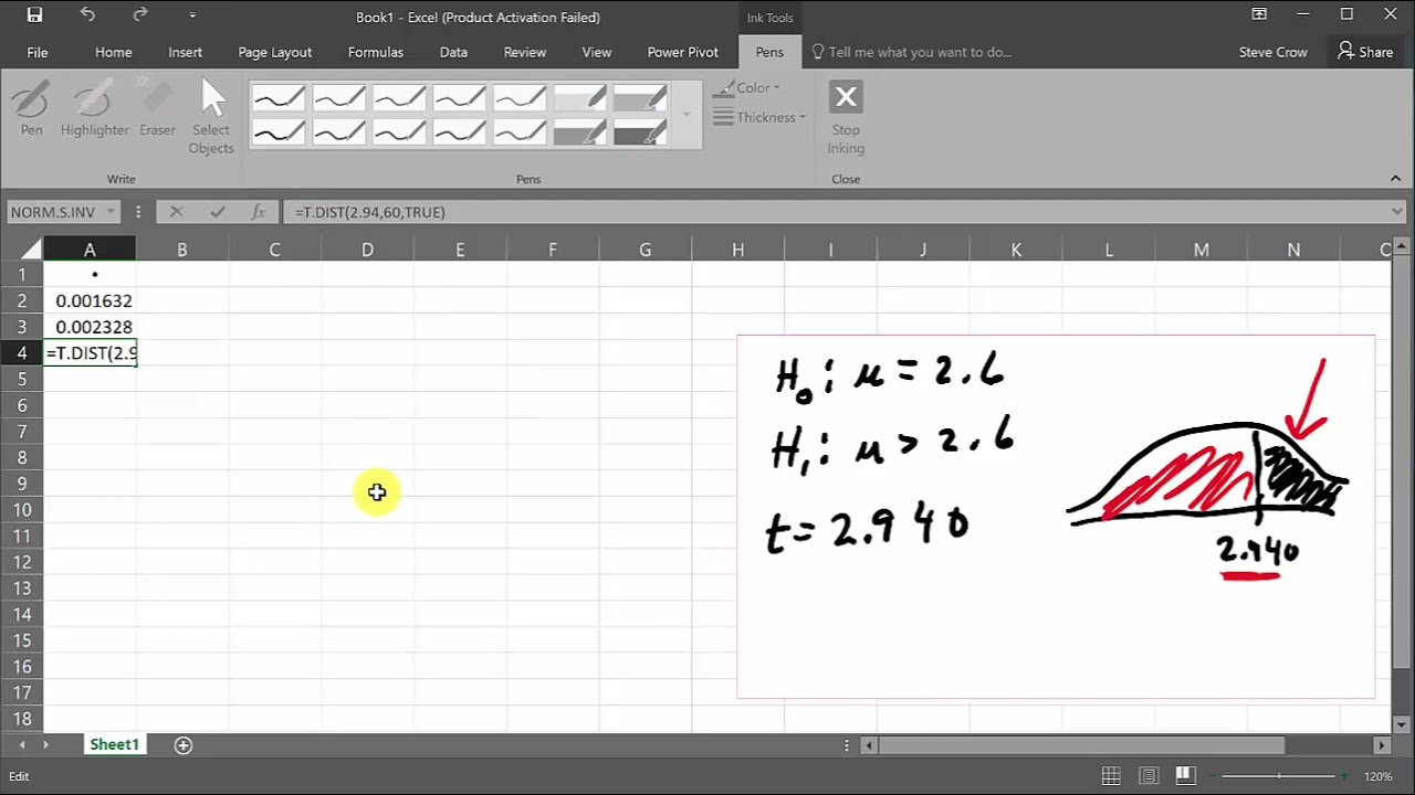 Excel - T-распределение: как использовать функцию СТЬЮДЕНТ.РАСП в Excel