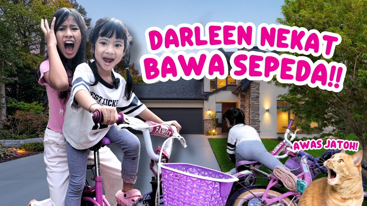 HISTERIS DARLEEN JATUH BELAJAR NAIK SEPEDA!! DISTA PANIK!! #viralvideo 