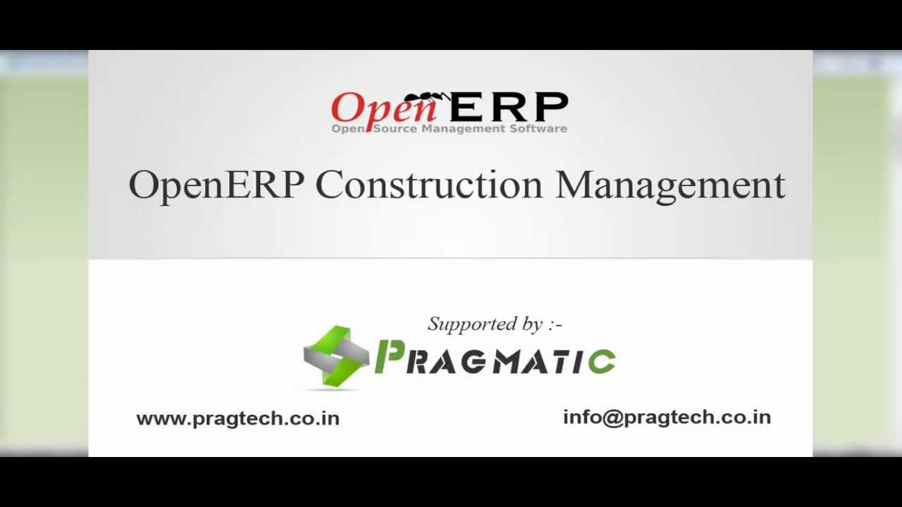 Odoo OpenERP Construction Management