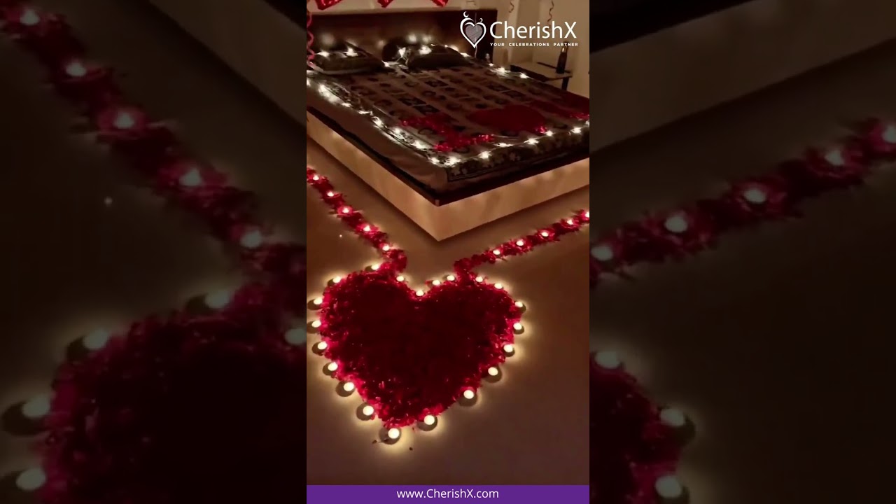 Most Romantic Room Decoration For First Wedding Night 😍- CherishX #shorts #trending #firstnight