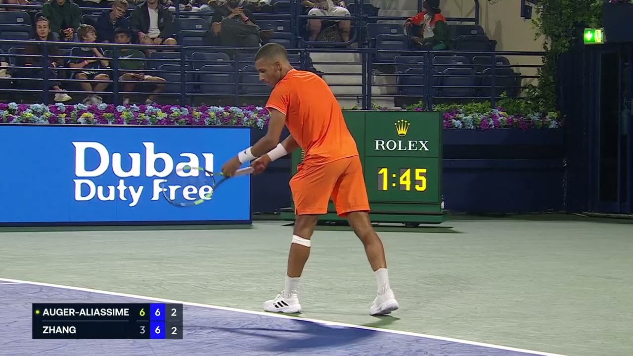 Match Highlights: Aliassime vs. Zhang - R1 - 2026 Dubai Duty Free Tennis Championships