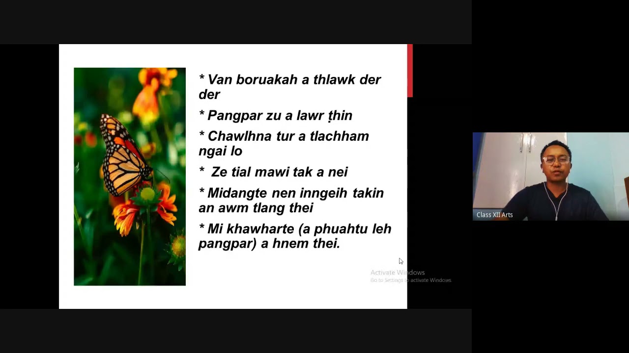 CLASS XII : PHENGPHE NUNNEM (Online video lecturer)